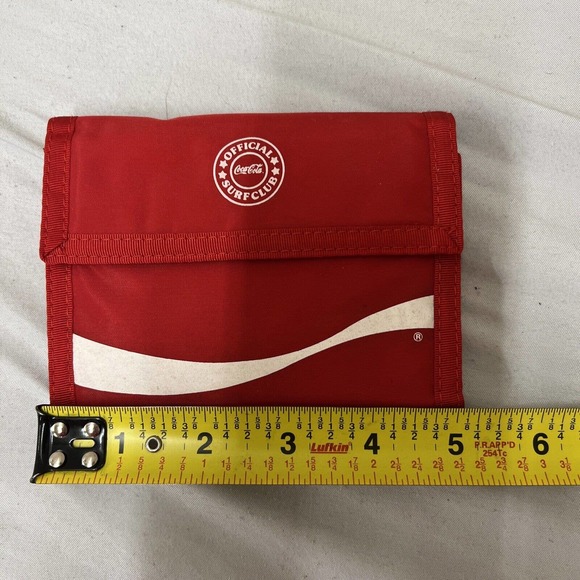 NEW Vintage Official Surf Club Coca-Cola Trifold wallet Excellent Condition Red - Picture 8 of 10